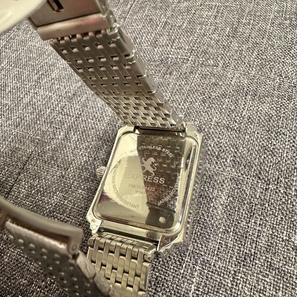 Express Women’s Silver-Tone Square Dial Watch with Crystal Accents - Picture 5 of 6